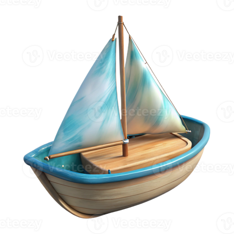 dramatic abstract Sailing Boat on Calm Water Transparent Background genuine png