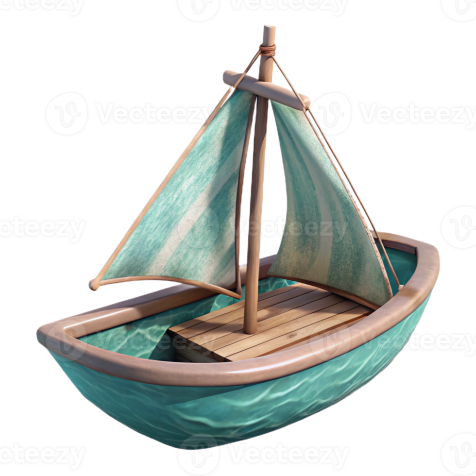 magnificent classic Sailing Boat on Calm Water Transparent Background professional png