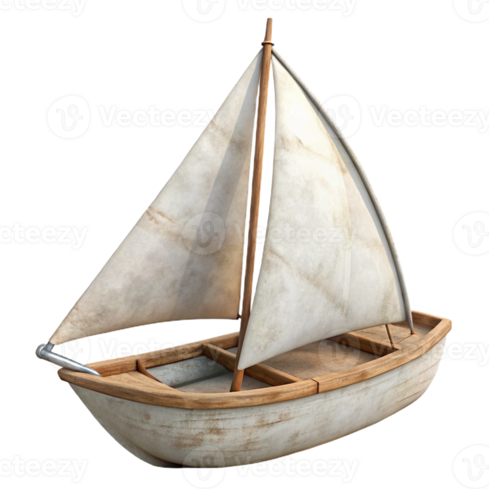 elegant classic Sailing Boat White Sails Cutout Element professional png