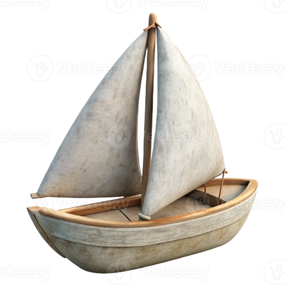 dramatic vintage Sailing Boat White Sails Cutout Element high quality png
