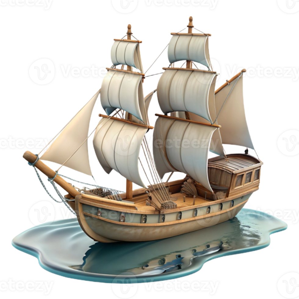 wonderful contemporary Sailing Ship on Calm Water Transparent professional png