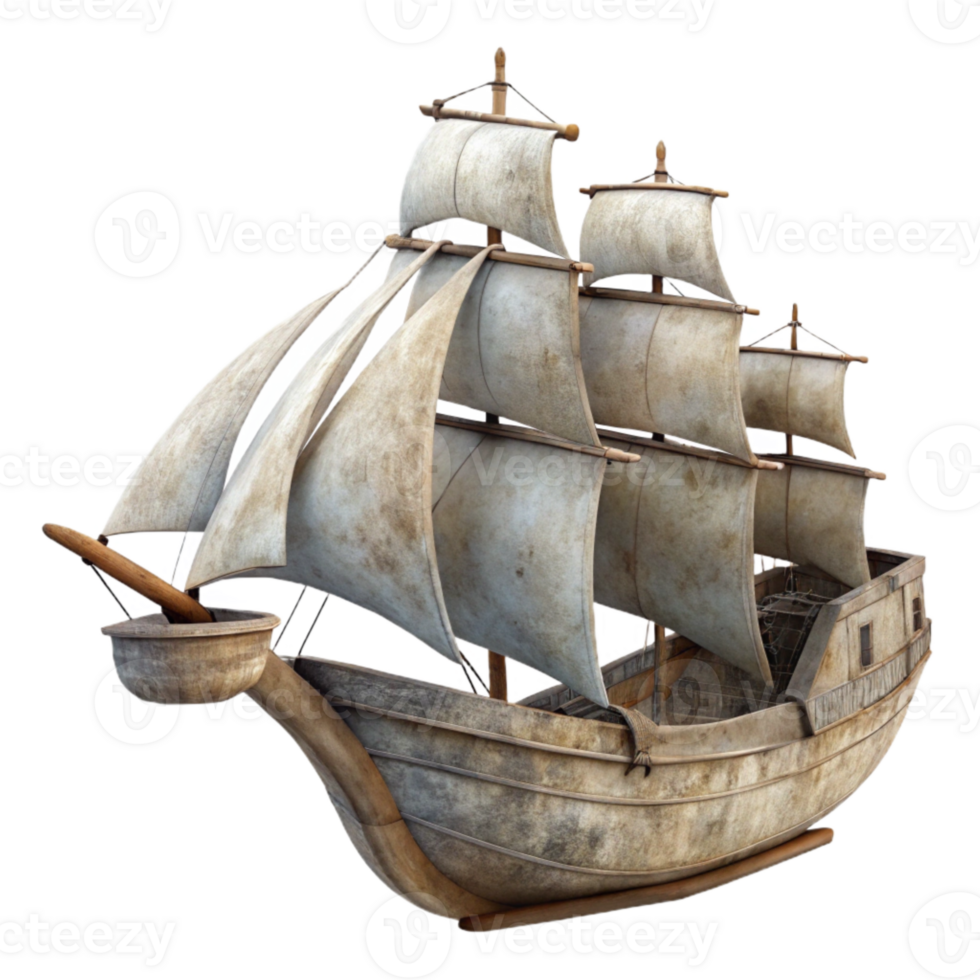 vibrant contemporary Sailing Ship Silhouette Cutout on Transparent Background exclusive png