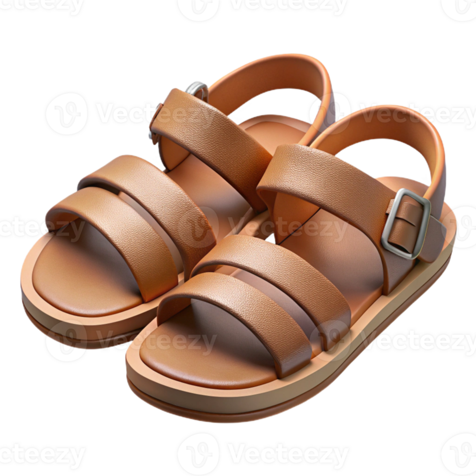 vibrant classic Sandals Leather Straps Transparent Background high quality png