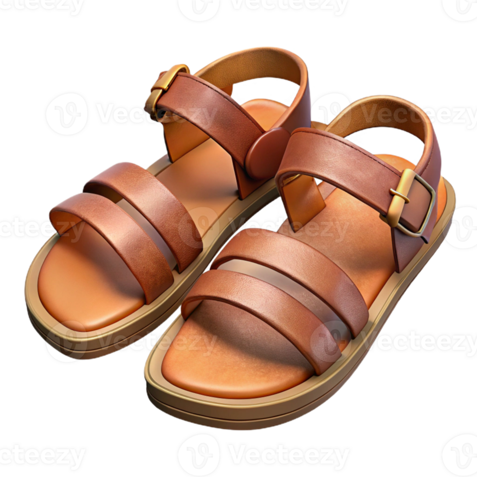 magnificent contemporary Sandals Leather Straps Transparent Background high resolution png