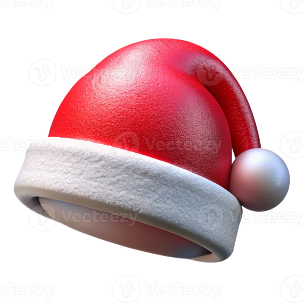 dramatic modern Santa Hat Red and White Isolated high resolution png