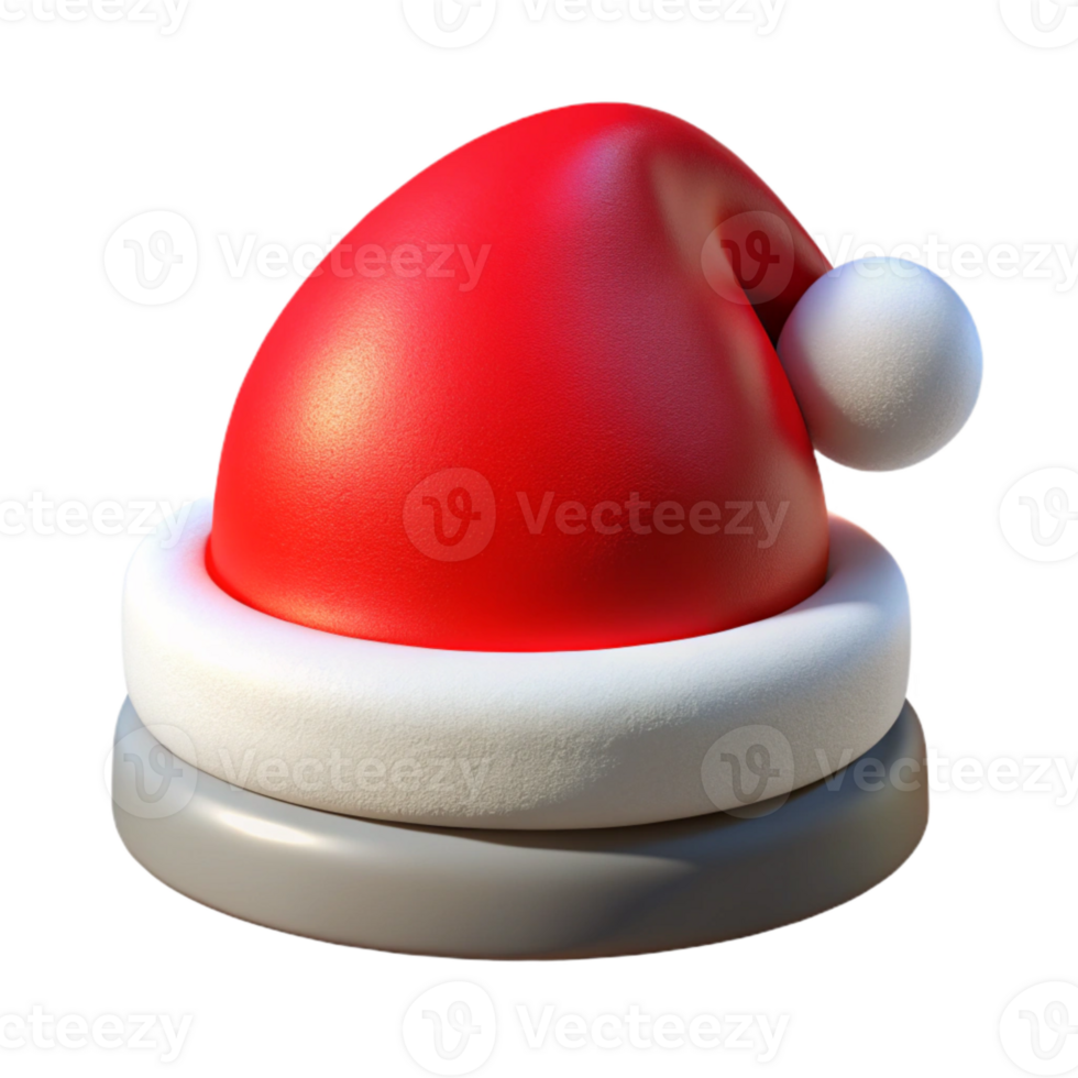 dramatic rustic Santa Hat Red and White Isolated professional png