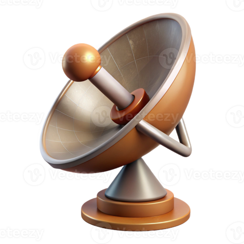 vibrant abstract Satellite Dish Receiving Signal Isolated Element authentic png