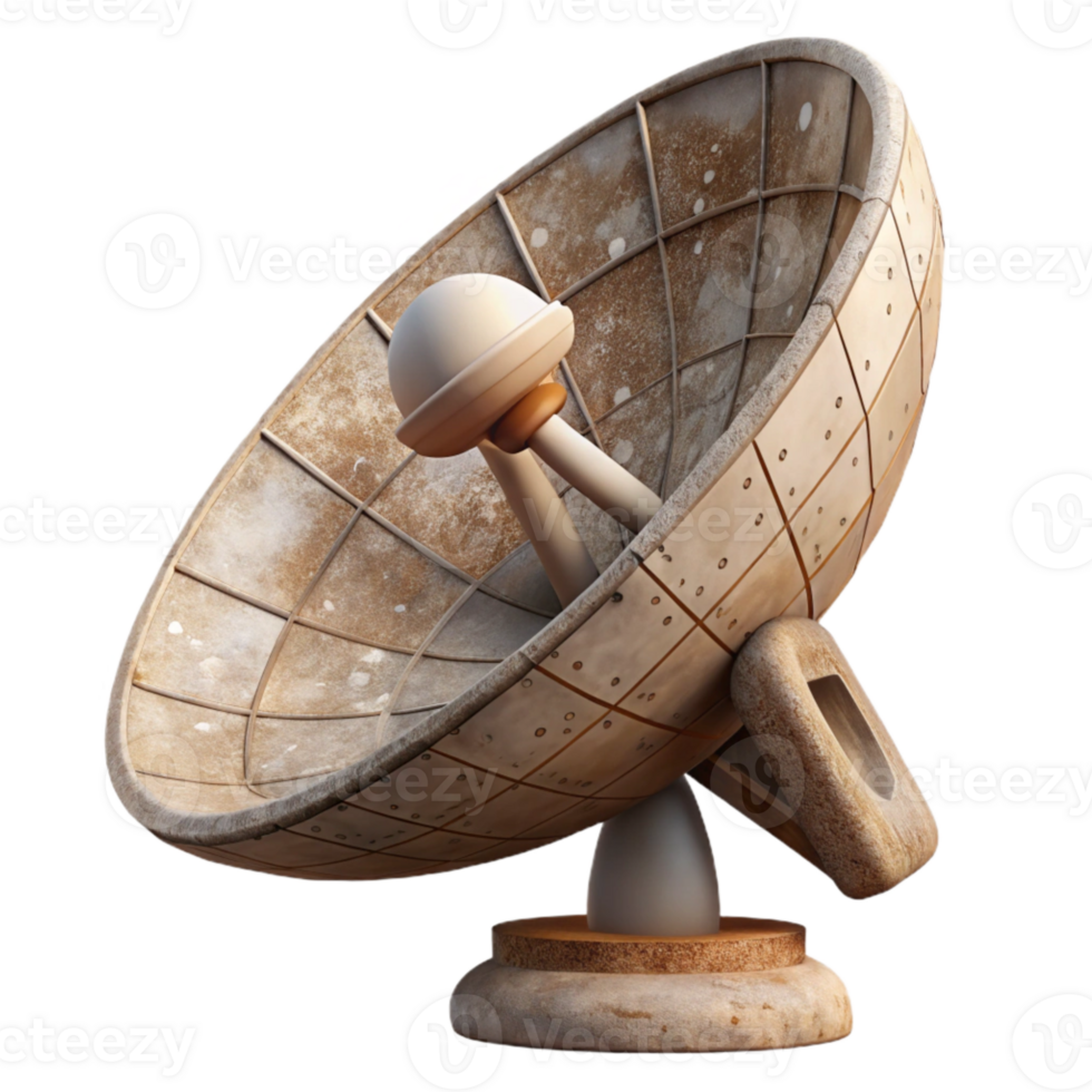 serene vintage Satellite Dish Pointing Upwards Cutout premium png