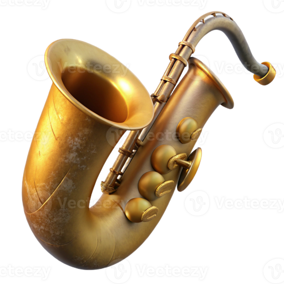 vibrant rustic Saxophone Gold Finish Side View Cutout high resolution png