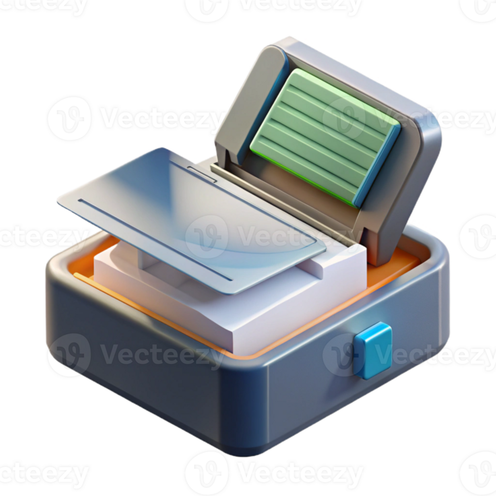 vibrant creative Scanner with Document Feeder Top View Isolated Cutout exclusive png