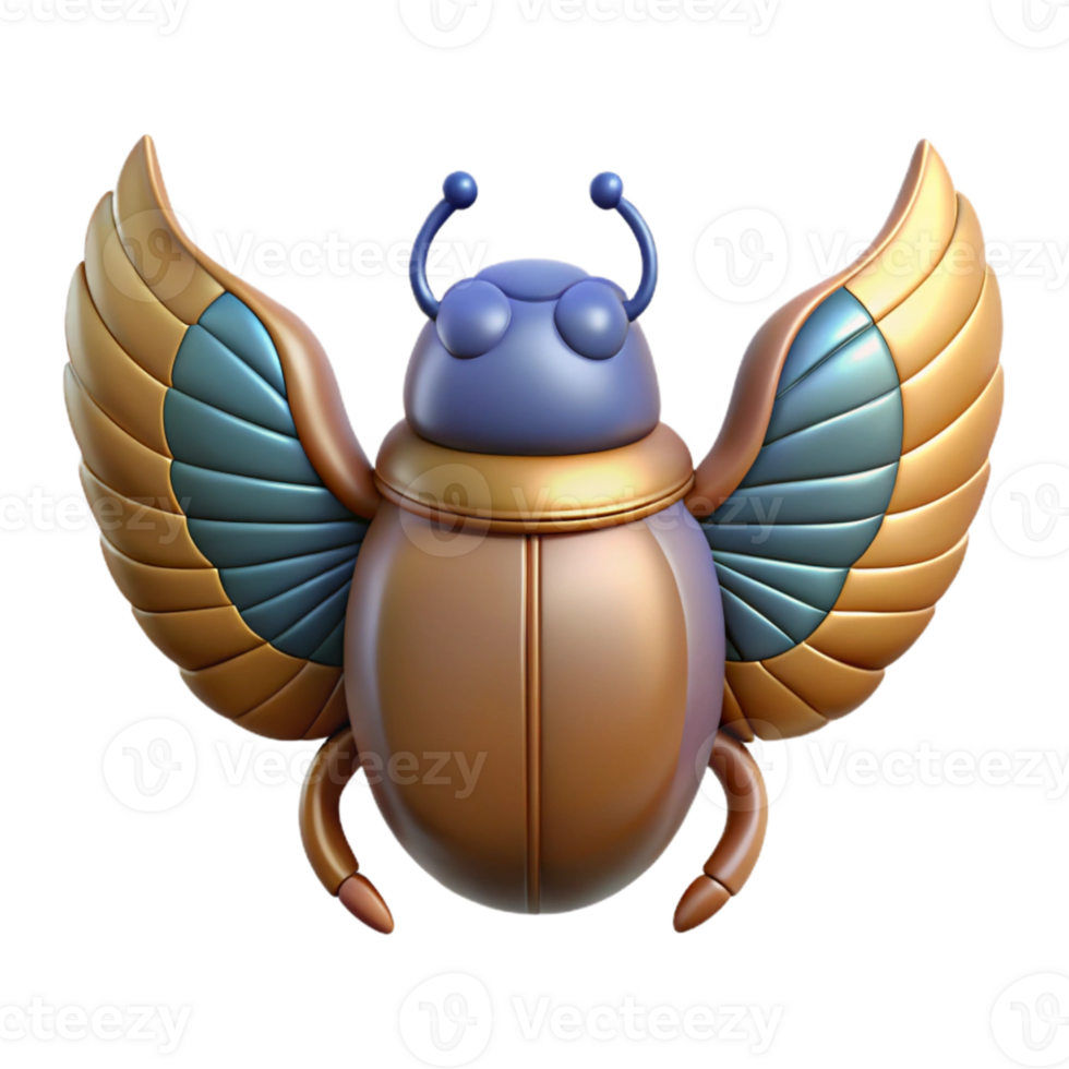 beautiful modern Scarab Beetle Winged Design Isolated professional png