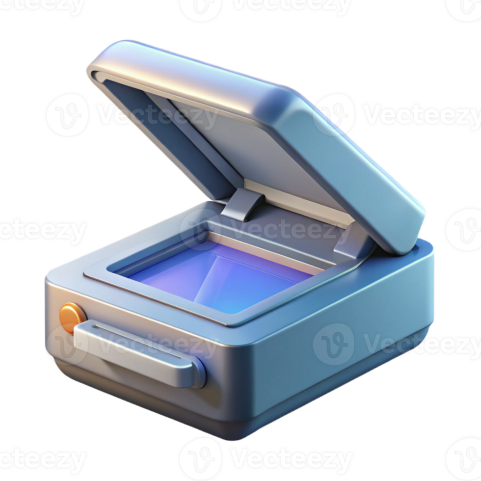 impressive classic Scanner with Document Feeder Top View Isolated Cutout high resolution png