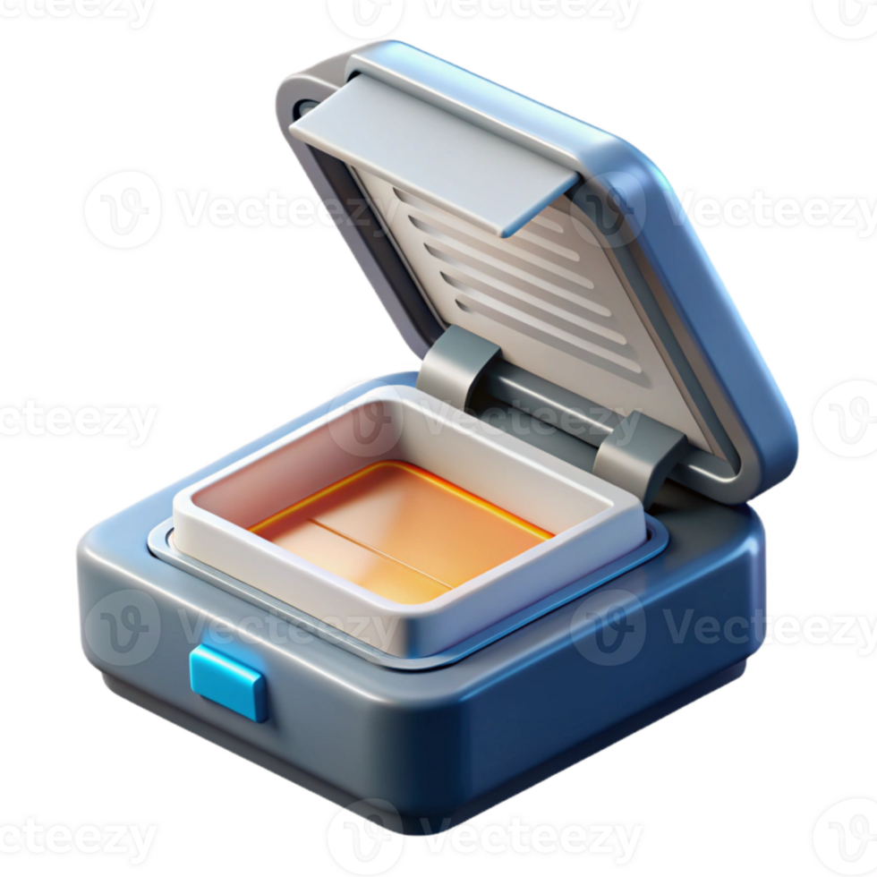 vibrant traditional Scanner with Document Feeder Top View Isolated Cutout original png