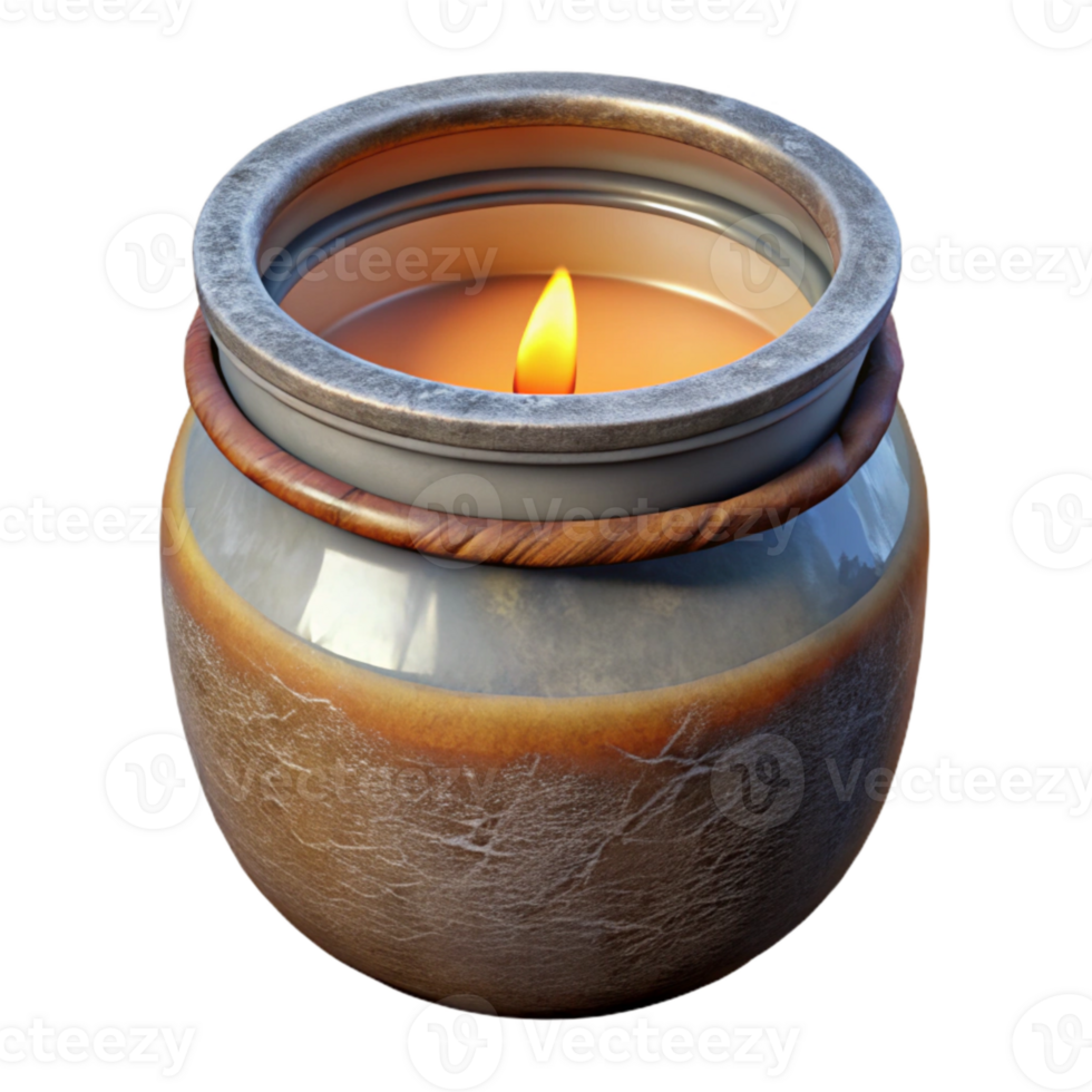elegant minimalist Scented Candle Jar Rustic Style Cutout png