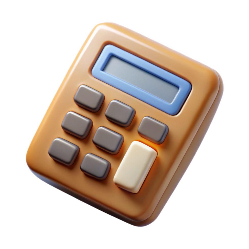 dramatic vintage Scientific Calculator Top View Transparent Background Cutout exclusive png