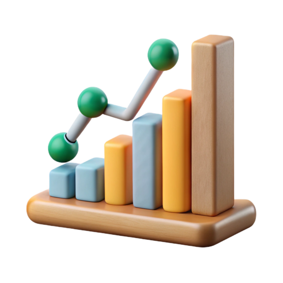 vibrant creative Scientific Graph Chart Upward Trend Transparent Background Cutout premium png
