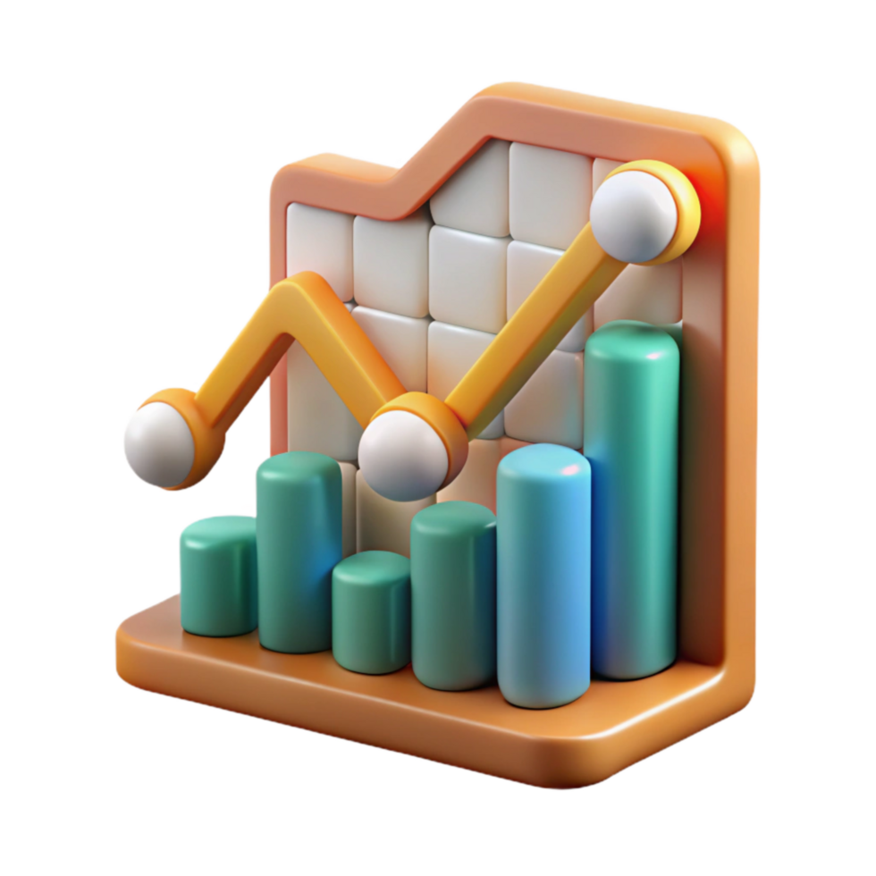 elegant contemporary Scientific Graph Chart Upward Trend Transparent Background Cutout exclusive png