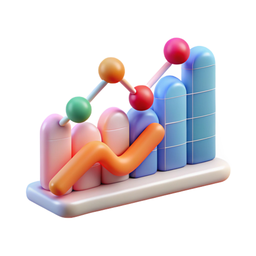 magnificent creative Scientific Graph with Fluctuating Trend Transparent Background professional png