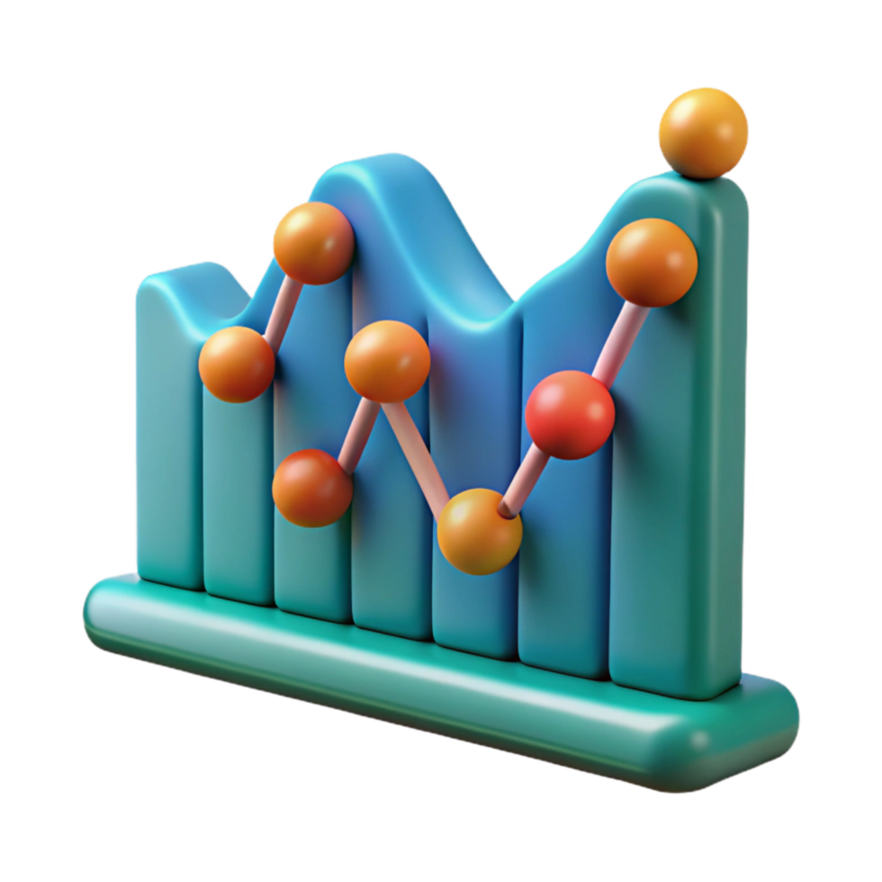 wonderful abstract Scientific Graph with Fluctuating Trend Transparent Background high resolution png