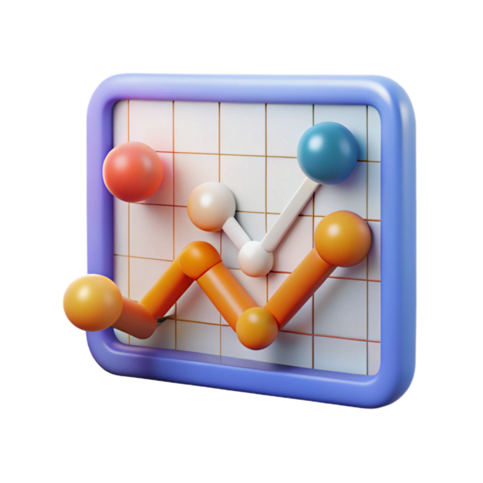 magnificent artistic Scientific Graph with Fluctuating Trend Transparent Background authentic png