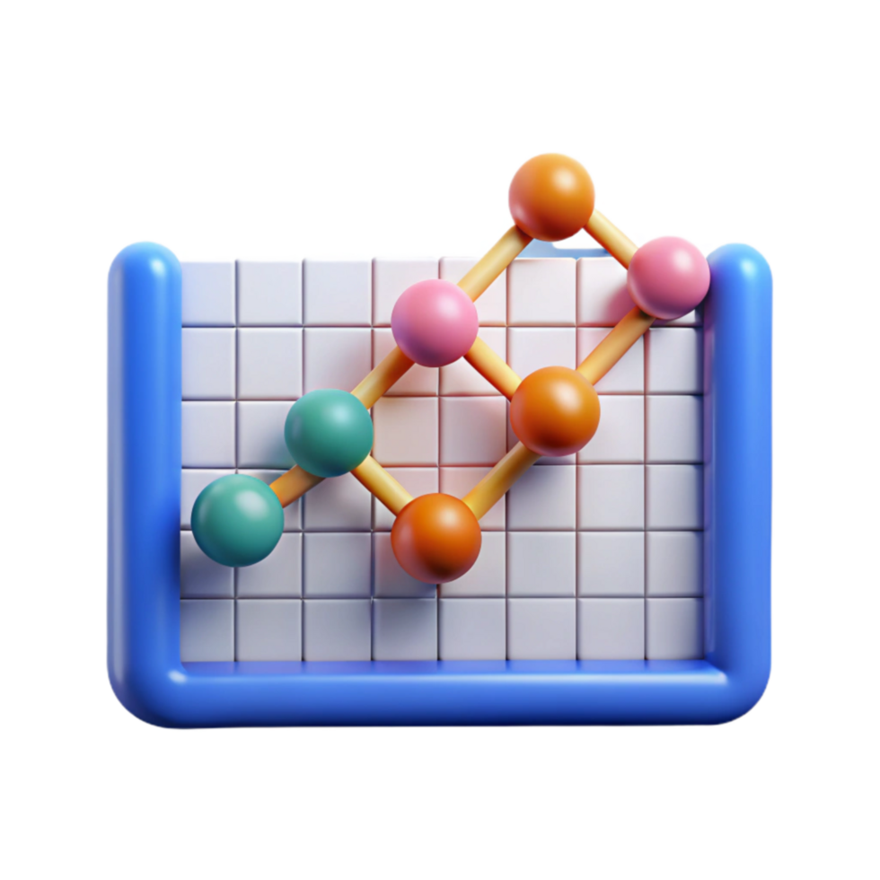 magnificent artistic Scientific Graph with Stable Trend Transparent Background professional png