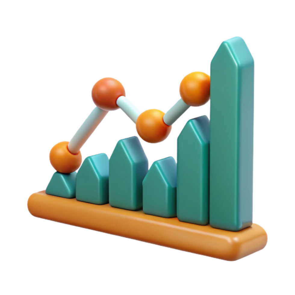 dramatic rustic Scientific Graph with Upward Trend Cutout png