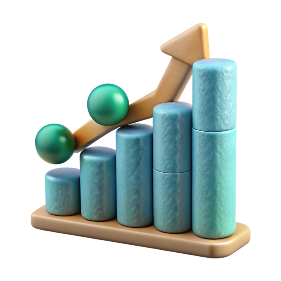 wonderful classic Scientific Graph with Upward Trend Cutout detailed png