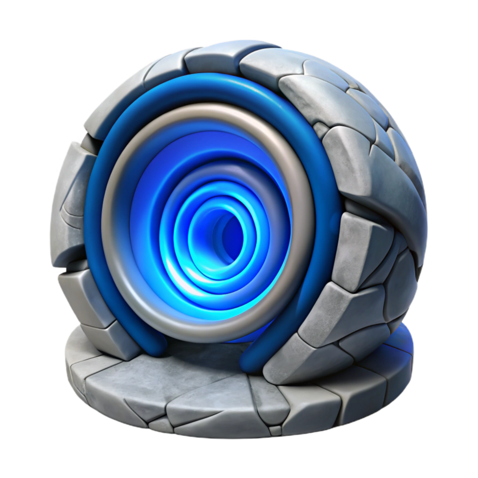 vibrant contemporary Sci Fi Portal with Blue Swirl Cutout professional png