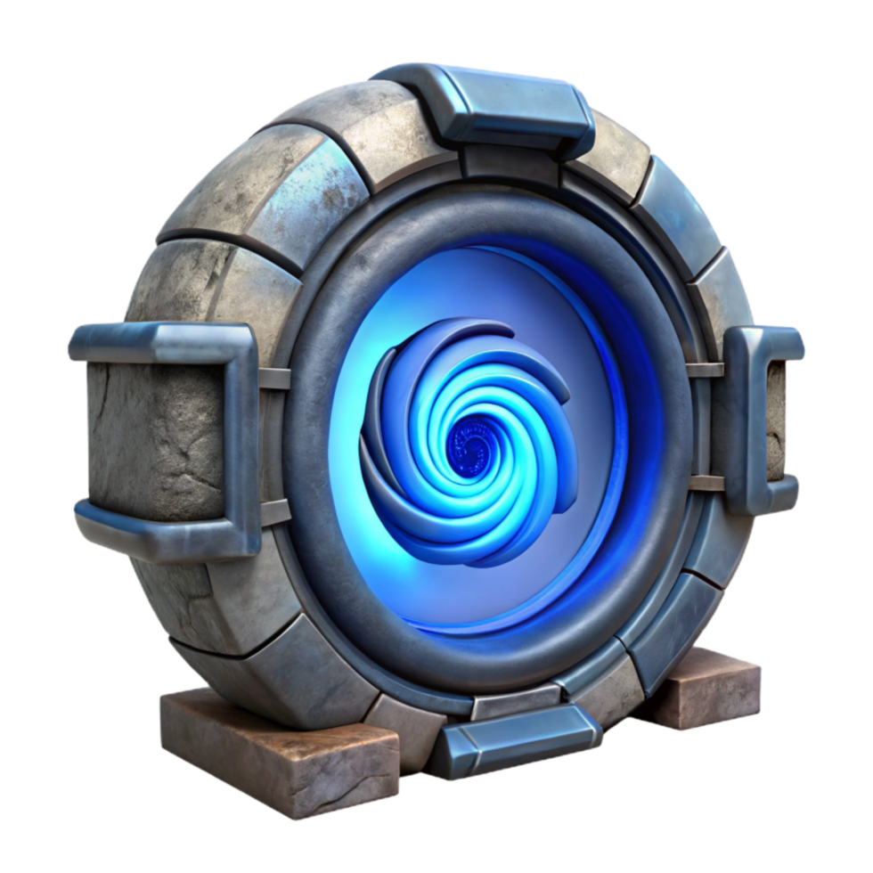 magnificent minimalist Sci Fi Portal with Blue Swirl Cutout exclusive png