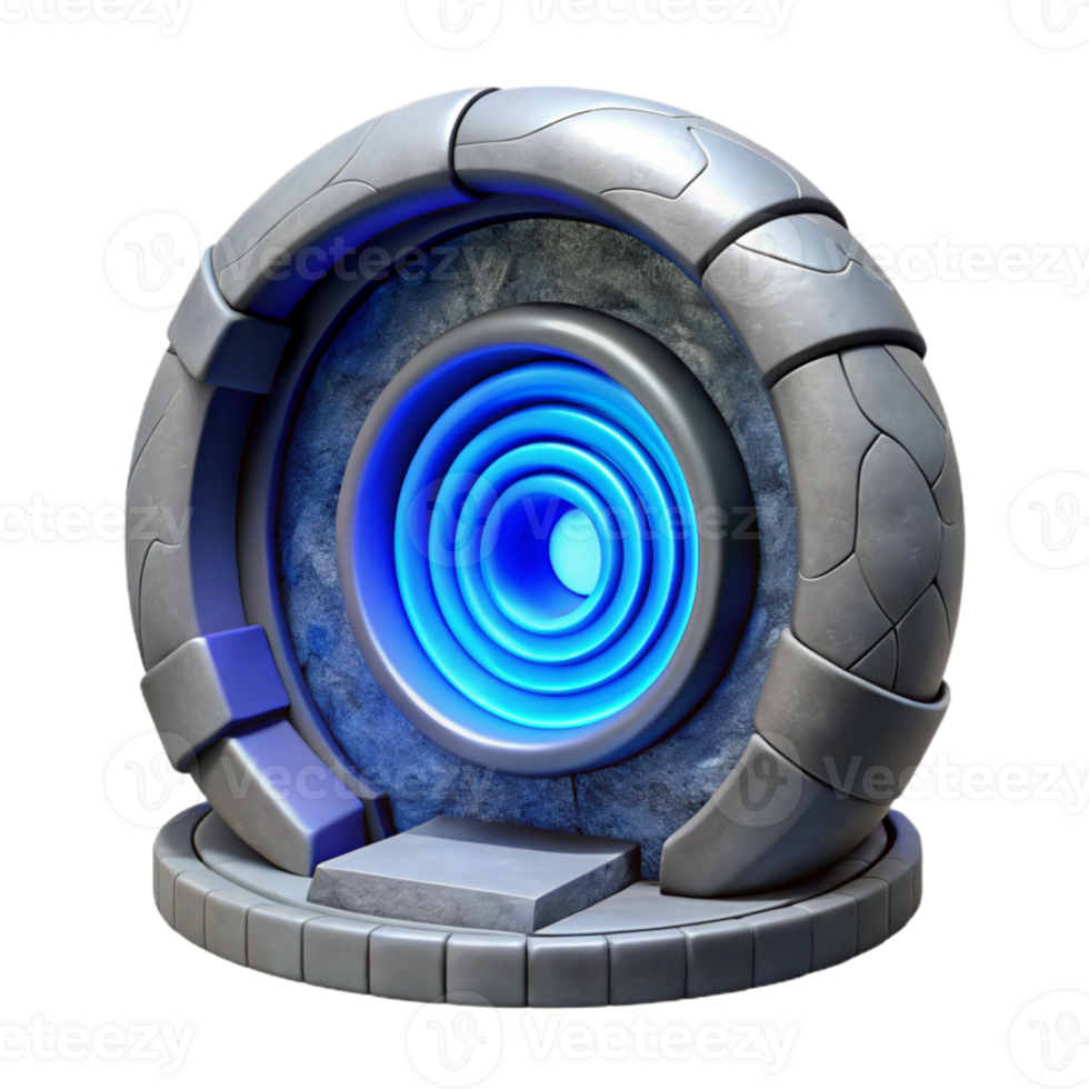 dramatic artistic Sci Fi Portal with Blue Swirl Cutout png