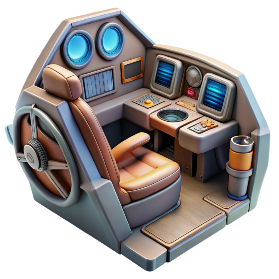 impressive artistic Sci Fi Spaceship Cockpit View Transparent Background high resolution png