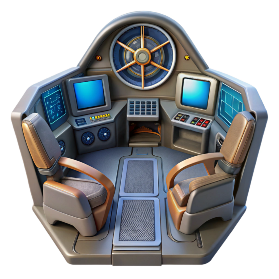 dramatic traditional Sci Fi Spaceship Cockpit View Transparent Background exclusive png