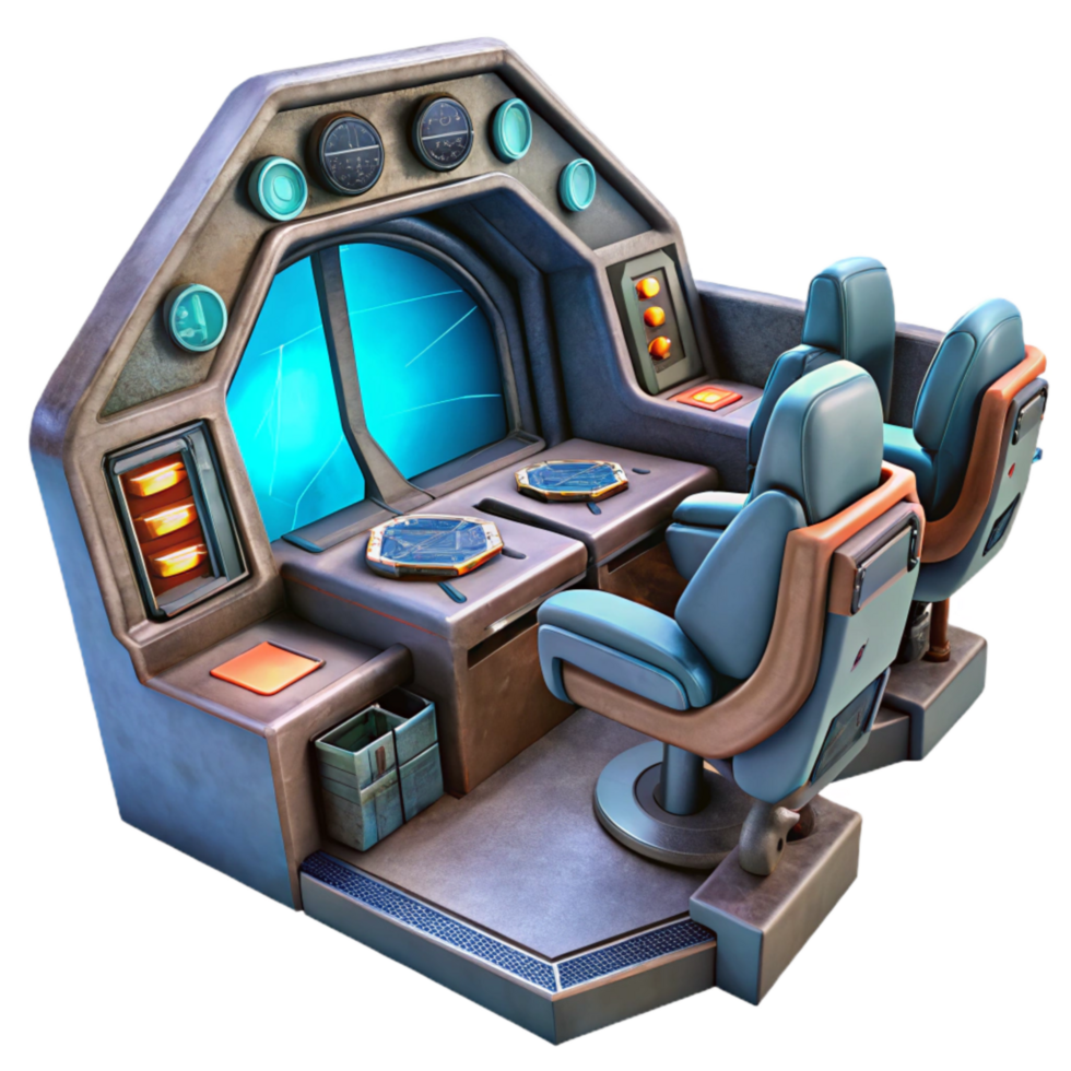 beautiful classic Sci Fi Spaceship Cockpit View Transparent Background genuine png