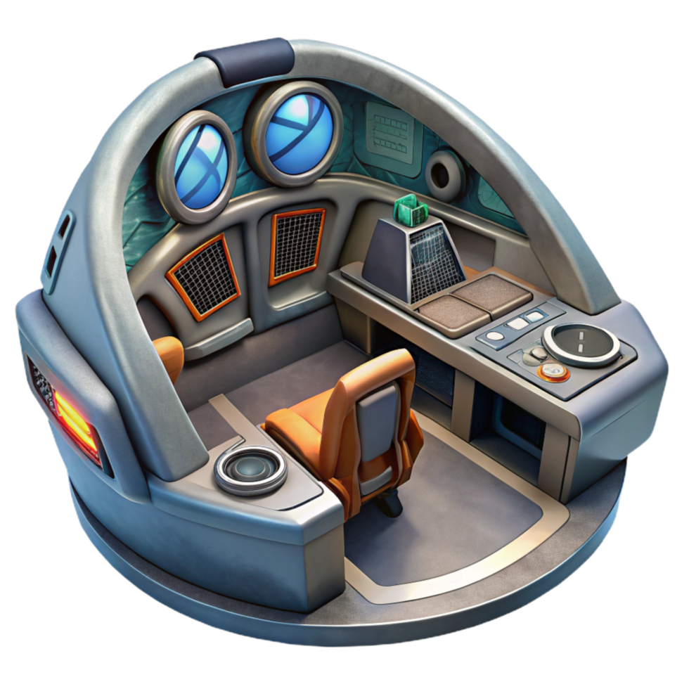 extraordinary creative Sci Fi Spaceship Cockpit View Transparent Background genuine png