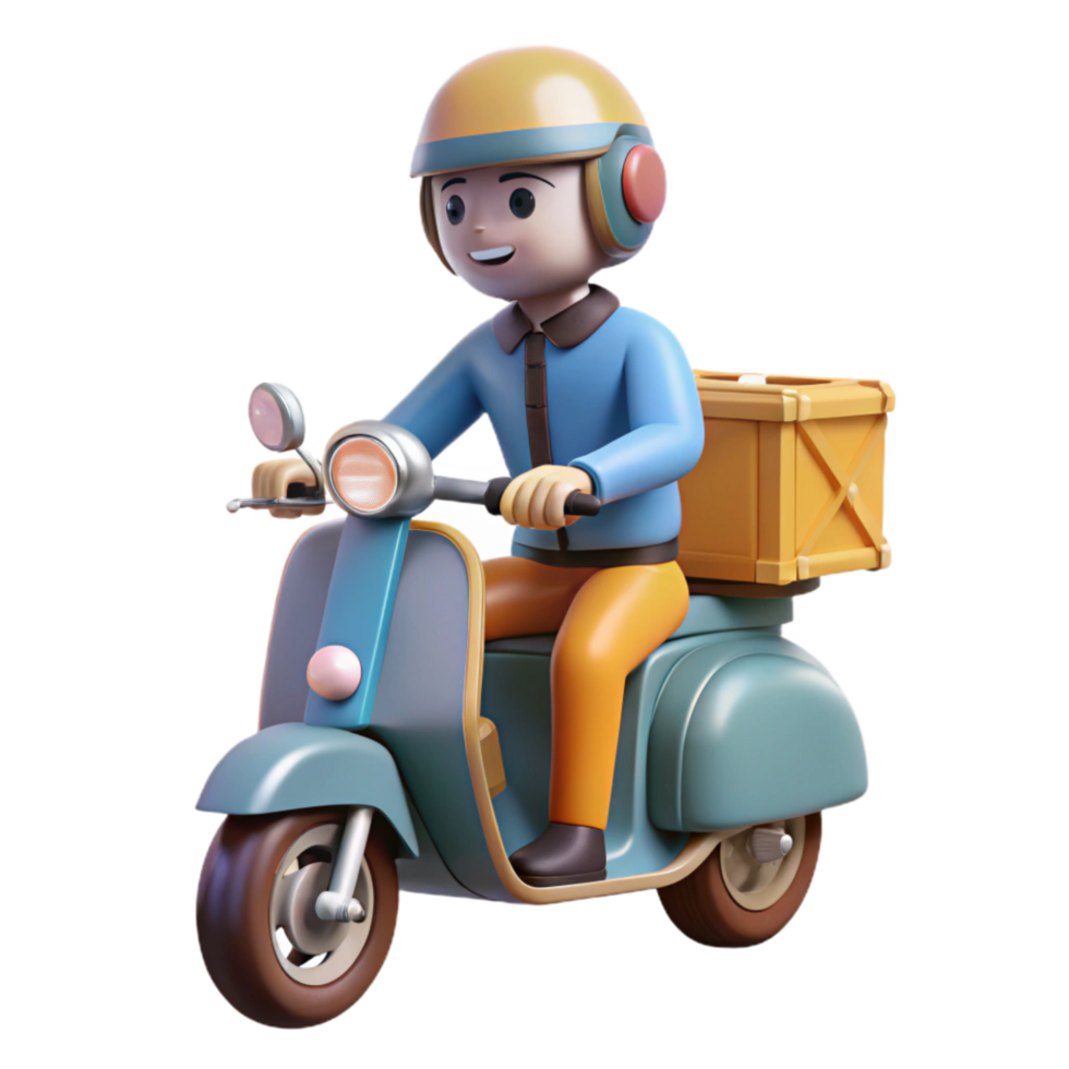 serene contemporary Scooter Rider City Street Helmet Transparent Background premium png