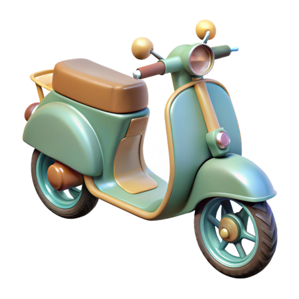 serene vintage Scooter with Two Wheels Isolated high quality png