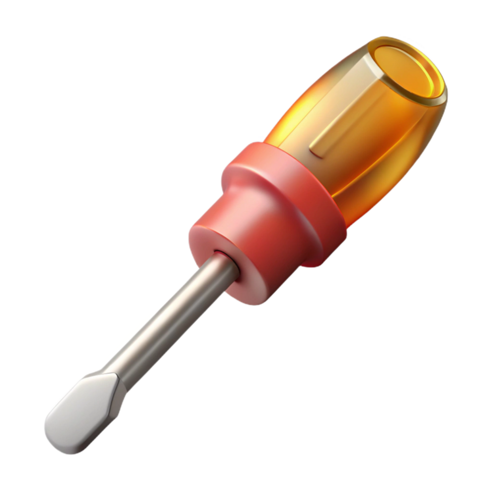 beautiful minimalist Screwdriver Phillips Head Close Up Transparent Background high resolution png