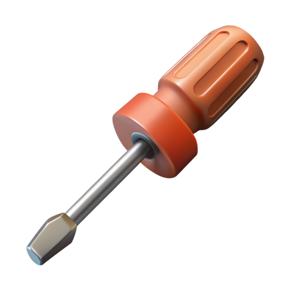 beautiful contemporary Screwdriver Flat Head Metal Shaft Cutout premium png
