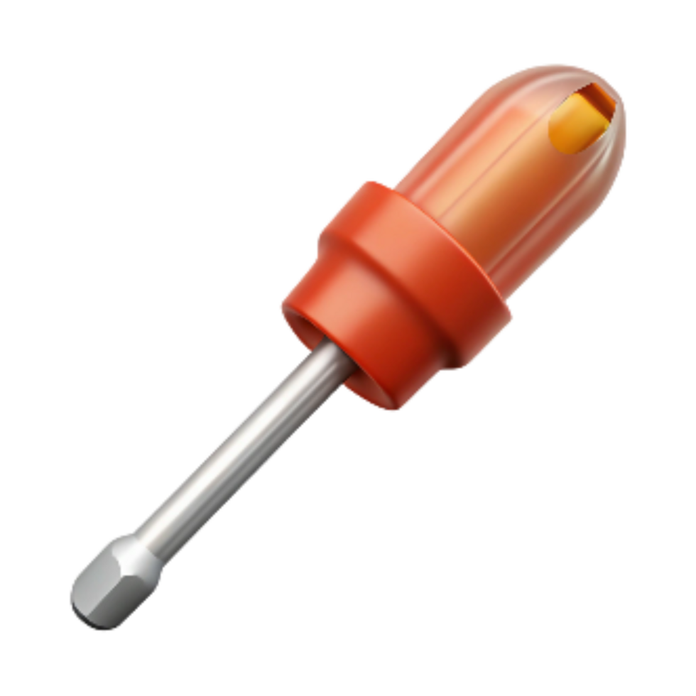 serene modern Screwdriver Phillips Head Top View Transparent Background png