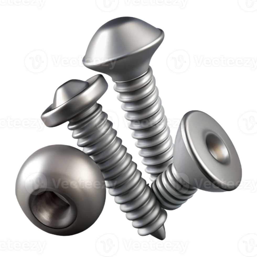 wonderful classic Screws Various Sizes Isolated authentic png