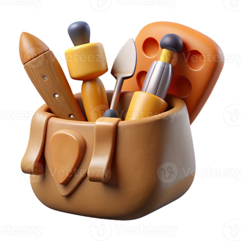 magnificent rustic Sculpting Tools Set Cutout high quality png
