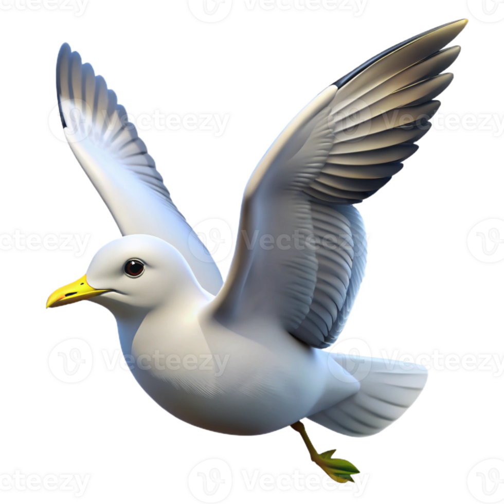 impressive classic Seagull Flying View Cutout Element authentic png