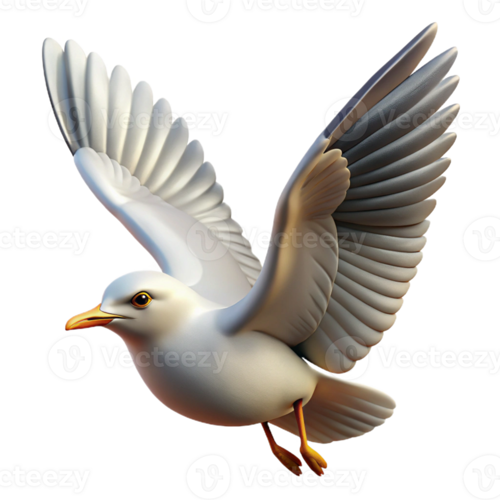 vibrant creative Seagull Flying View Cutout Element authentic png