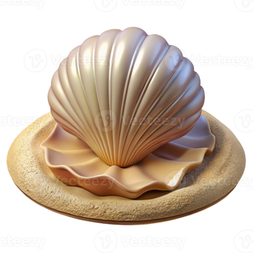 magnificent rustic Seashell on Sandy Beach Isolated Element png