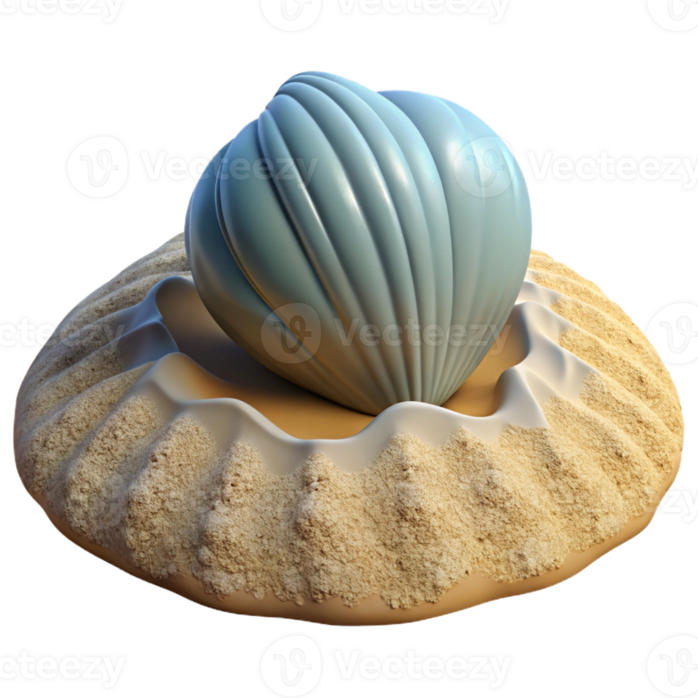 impressive vintage Seashell on Sandy Beach Isolated Element original png