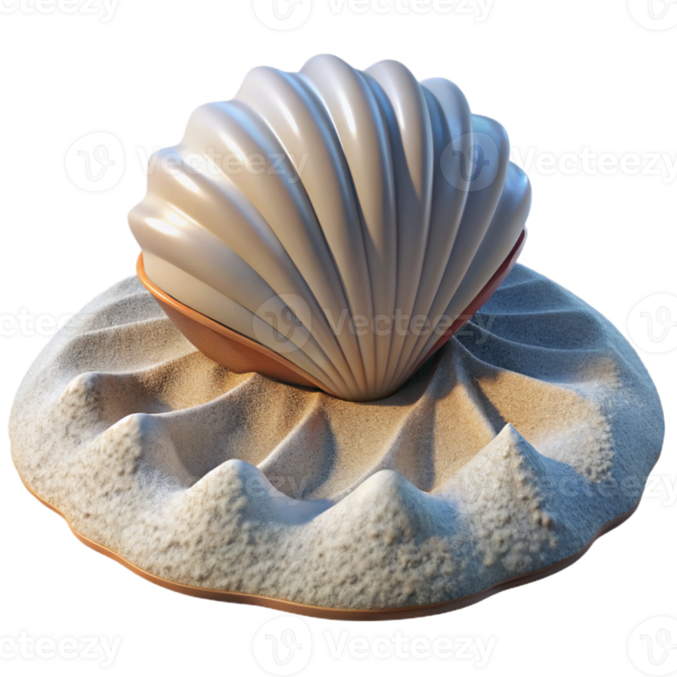 magnificent modern Seashell Cutout Isolated on White Sand high resolution png