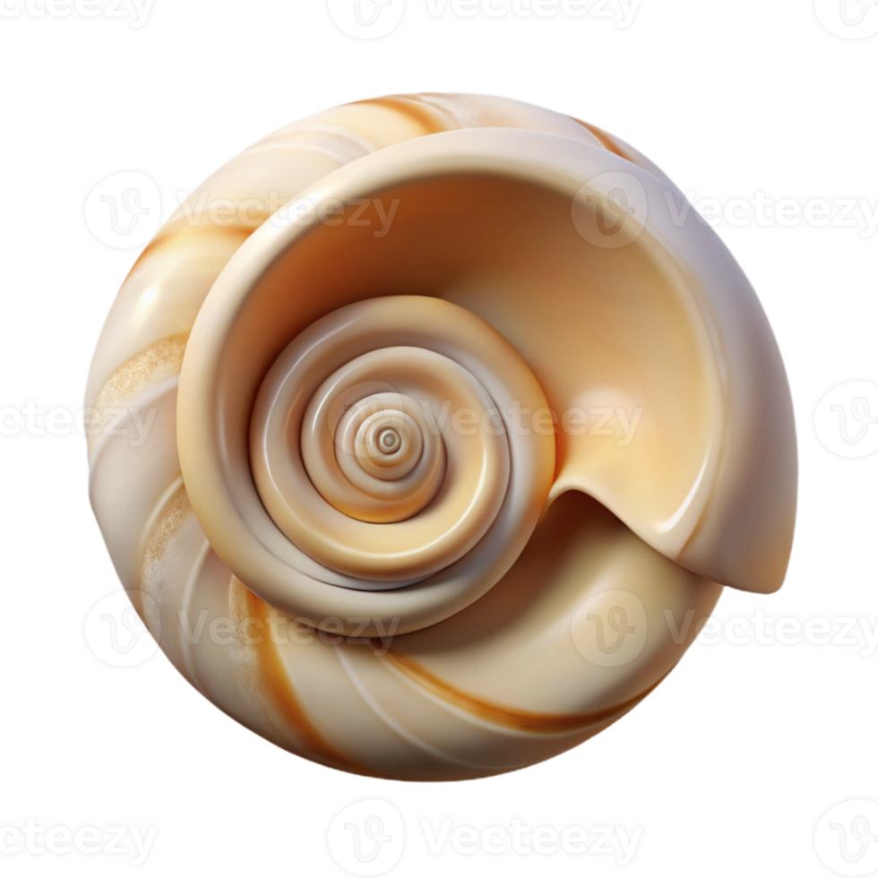 magnificent classic Seashell Spiral White and Beige Cutout original png