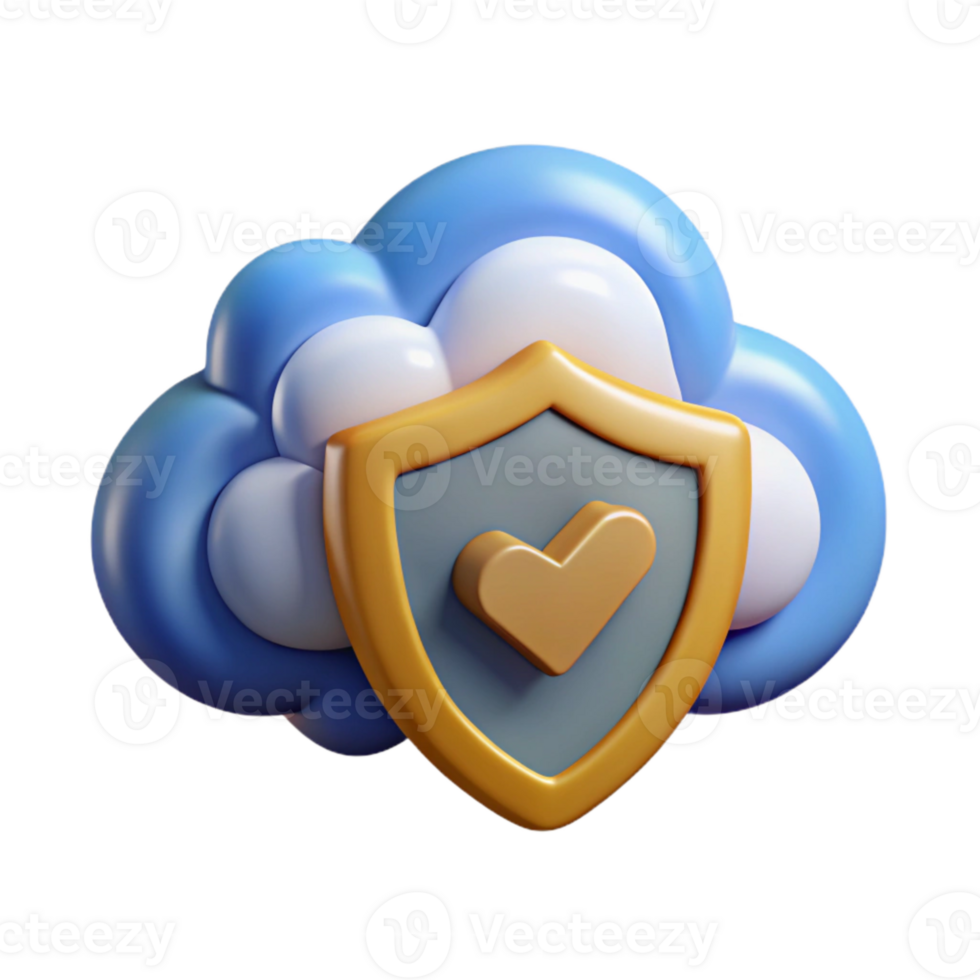 serene minimalist Secure Cloud Storage Icon Blue Cloud Isolated detailed png