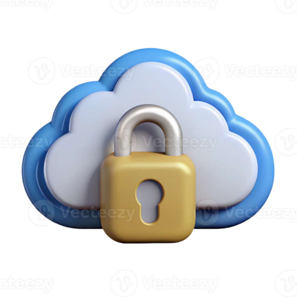 serene rustic Secure Cloud Storage Icon Blue Cloud Isolated png