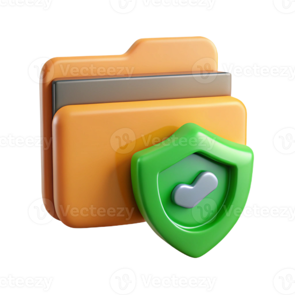 extraordinary modern Secure Folder Icon with Green Checkmark Cutout professional png
